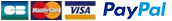 Logos des modes de paiement par carte bancaire, Mastercard, Visa, Paypal